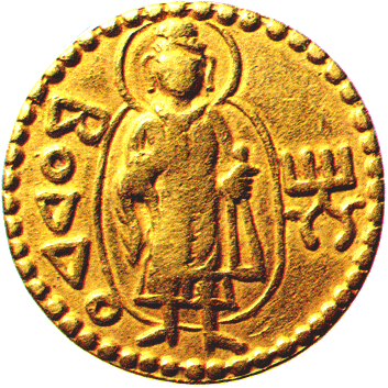 Monnaie kouchane : représentation de Bouddha